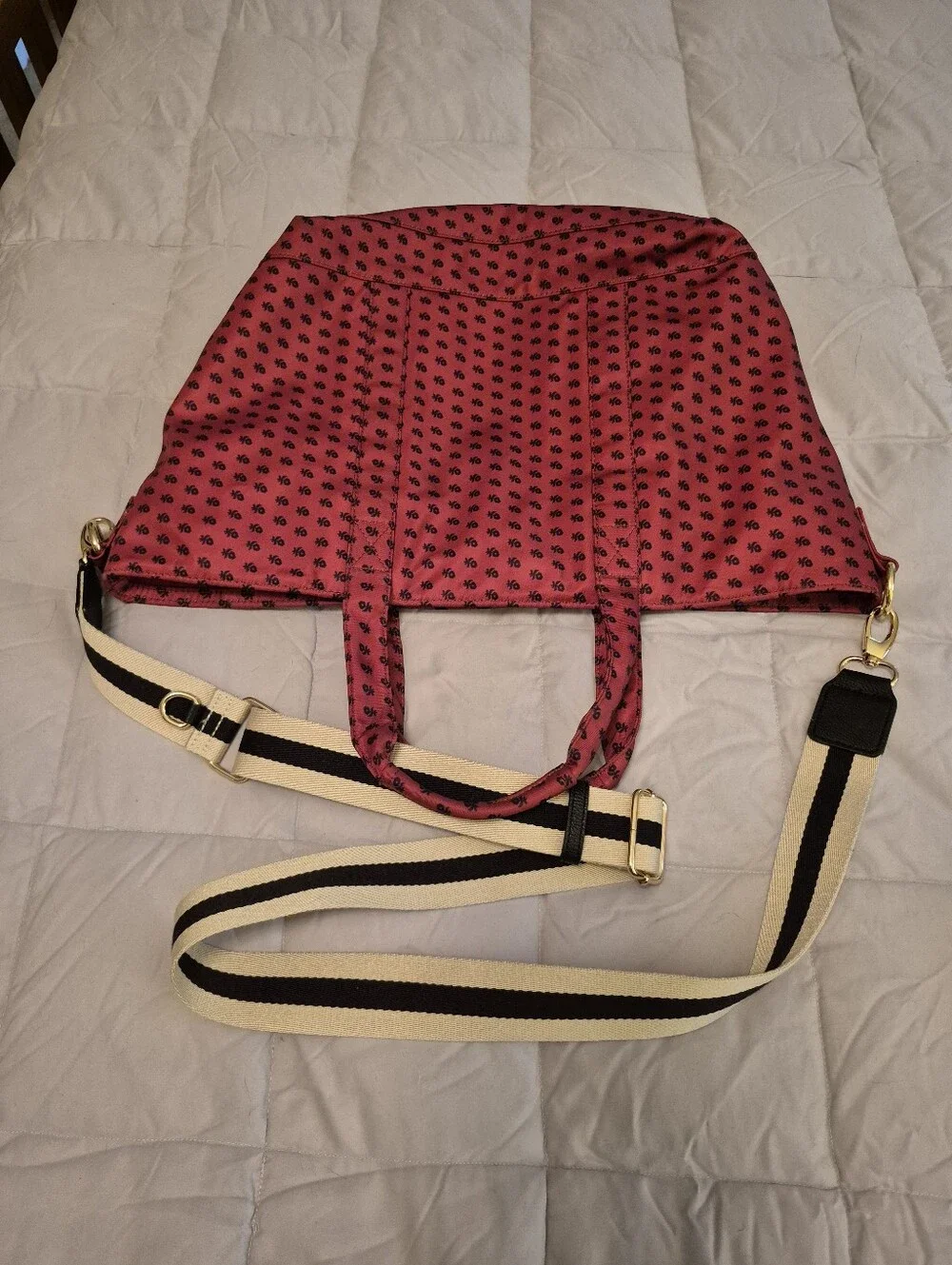American Gurl Stoney Clover Lane Red Patterned Tote Bag For Doll And Accessories